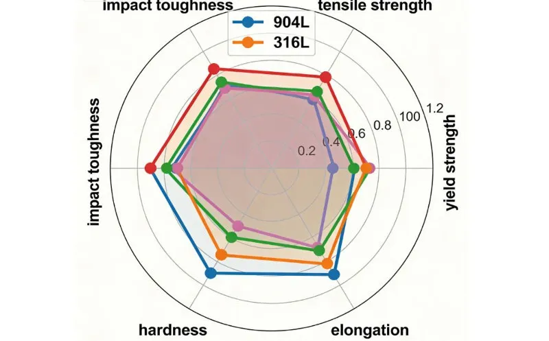 AISI 904L vs. 316L AISI 904L vs. 316L